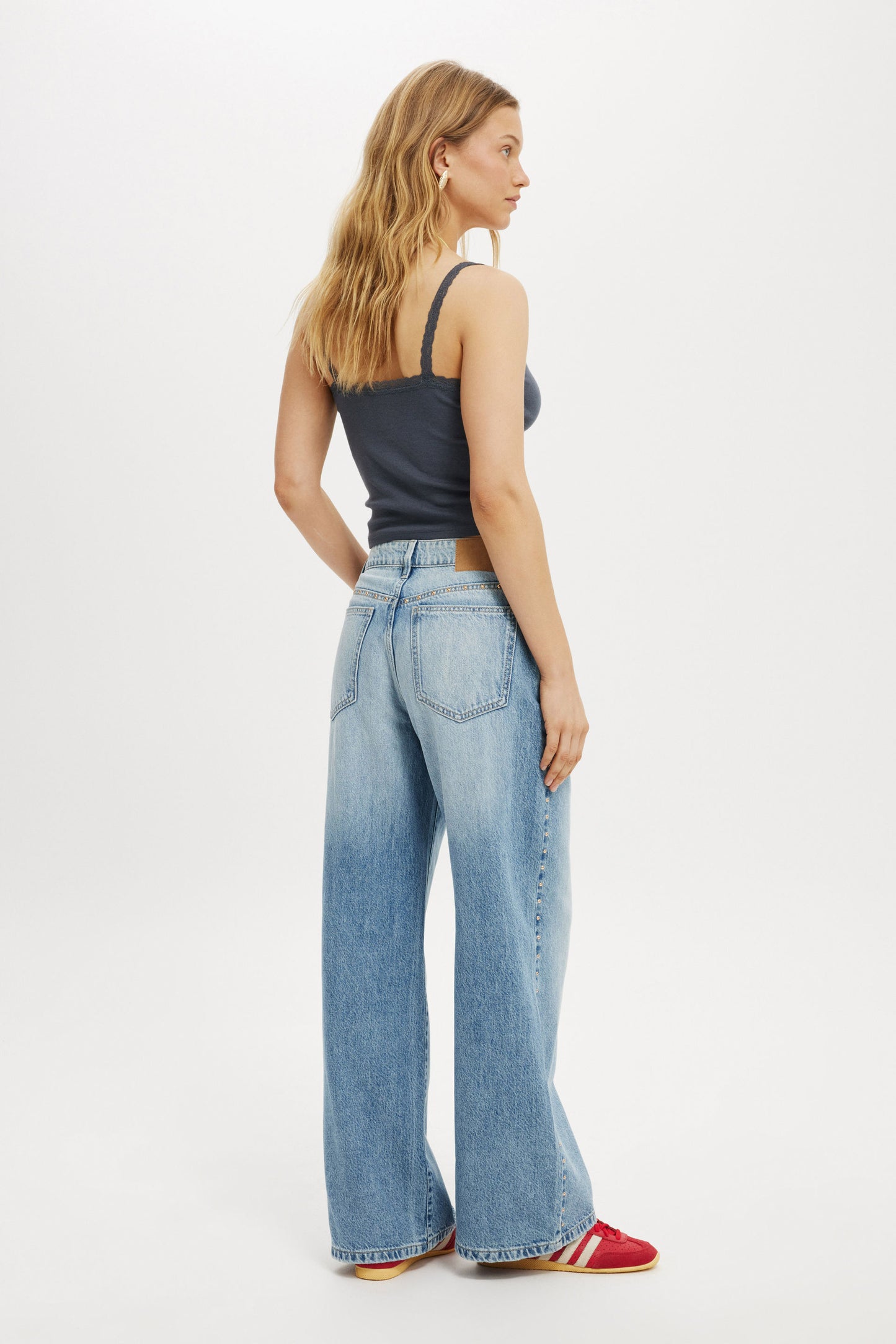 Studded Relaxed Wide Jean