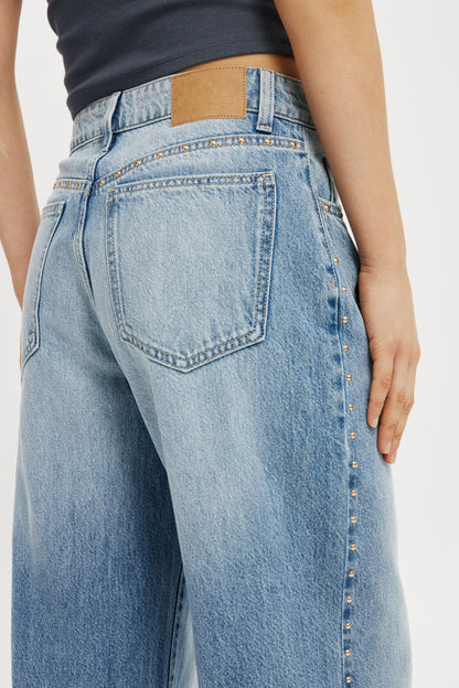 Studded Relaxed Wide Jean