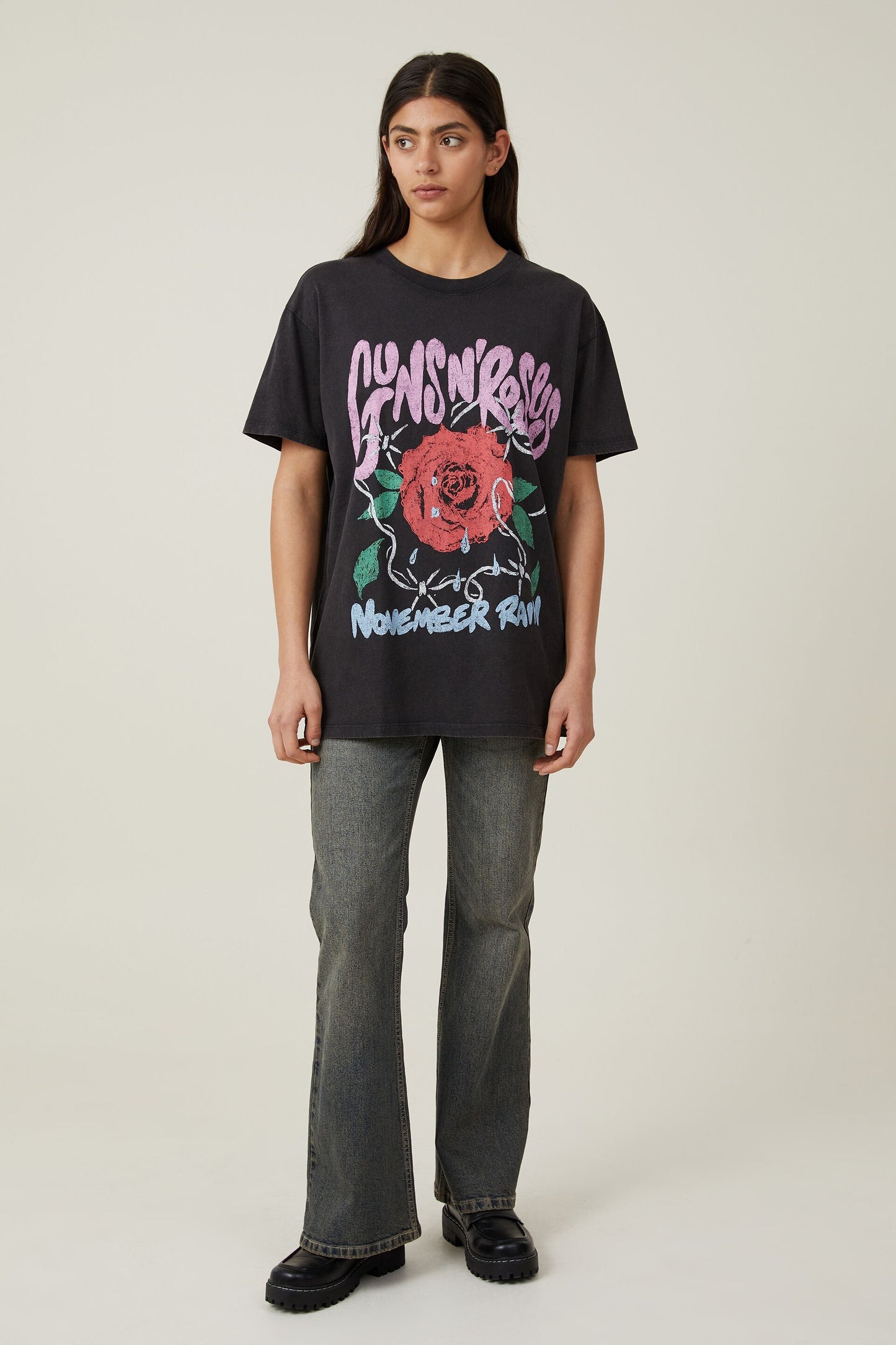 Guns &amp; Roses Oversized Graphic Tee