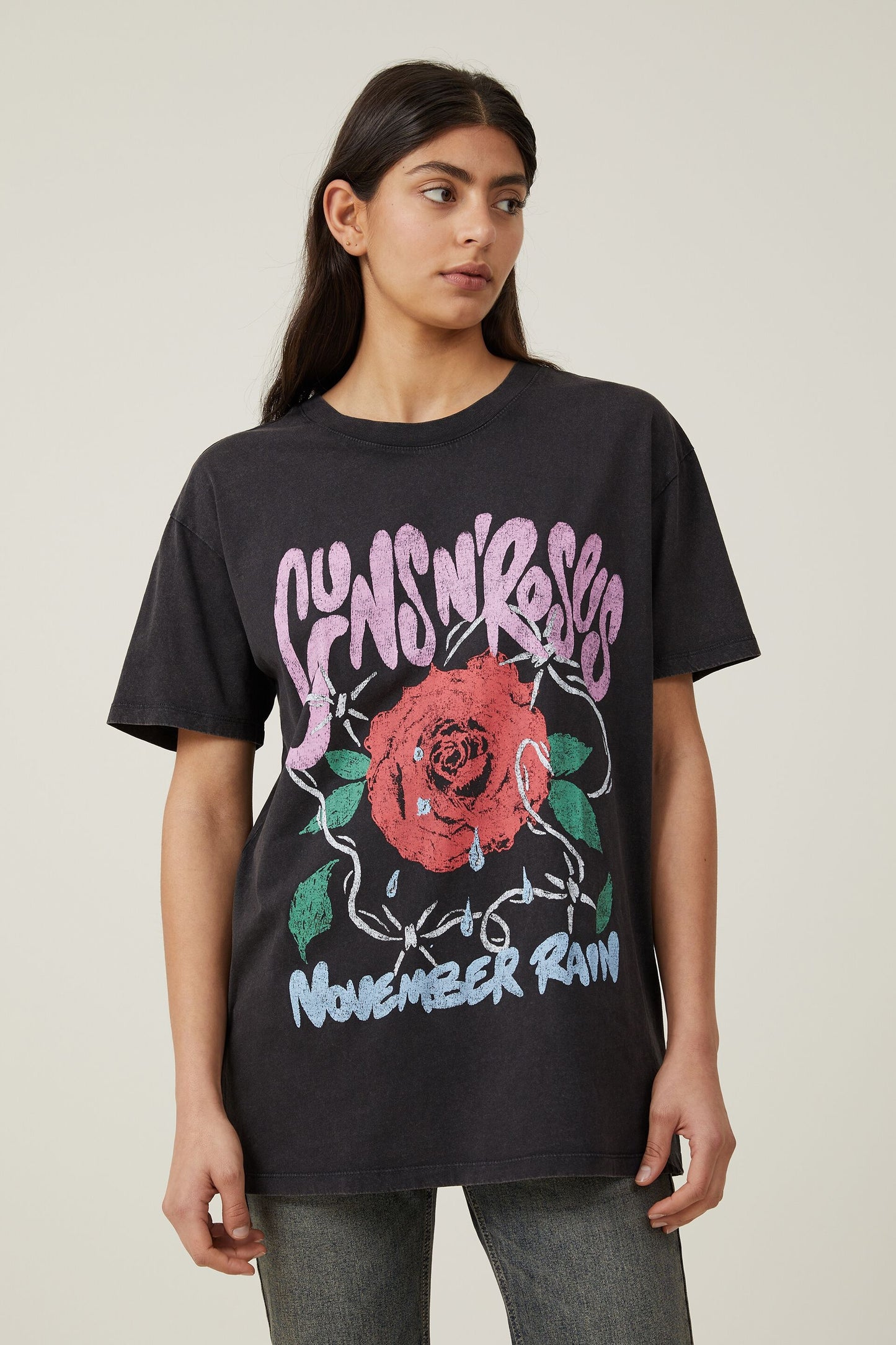 Guns &amp; Roses Oversized Graphic Tee