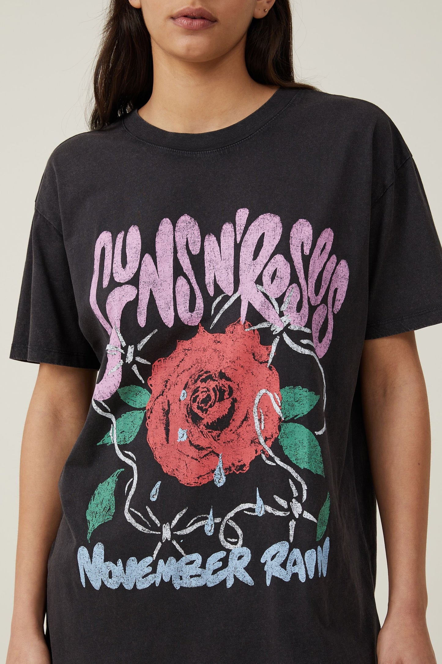 Guns &amp; Roses Oversized Graphic Tee