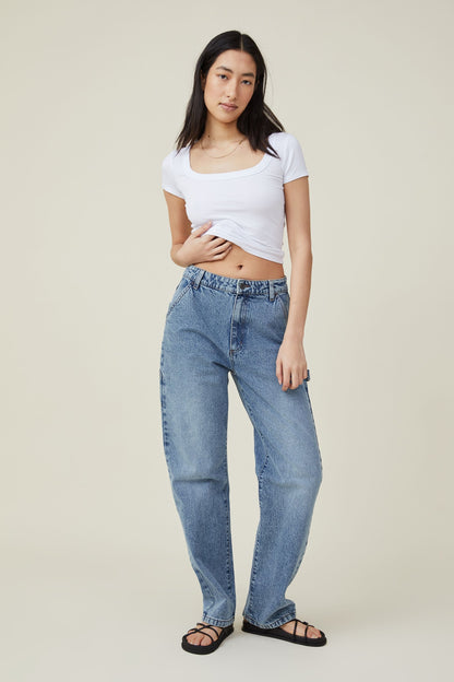 Staple Rib Scoop Neck Short Sleeve Top