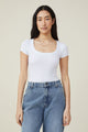 Staple Rib Scoop Neck Short Sleeve Top
