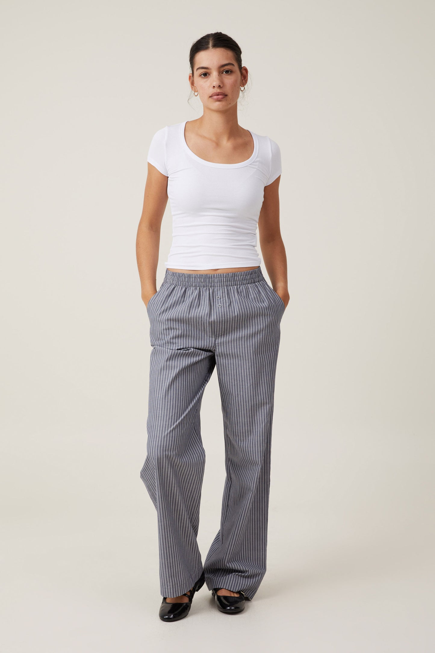 Staple Rib Scoop Neck Short Sleeve Top