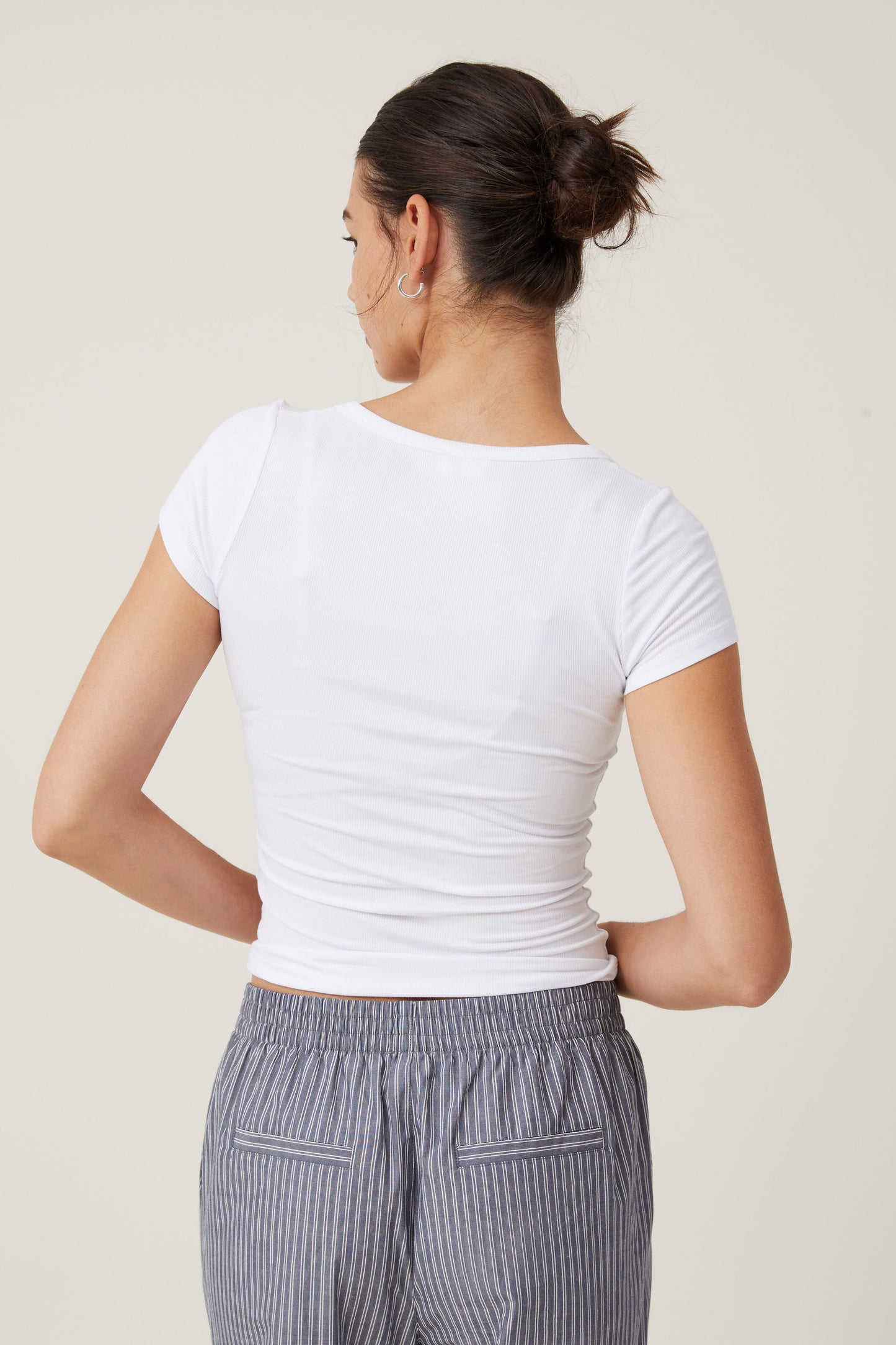 Staple Rib Scoop Neck Short Sleeve Top