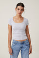 Staple Rib Scoop Neck Short Sleeve Top