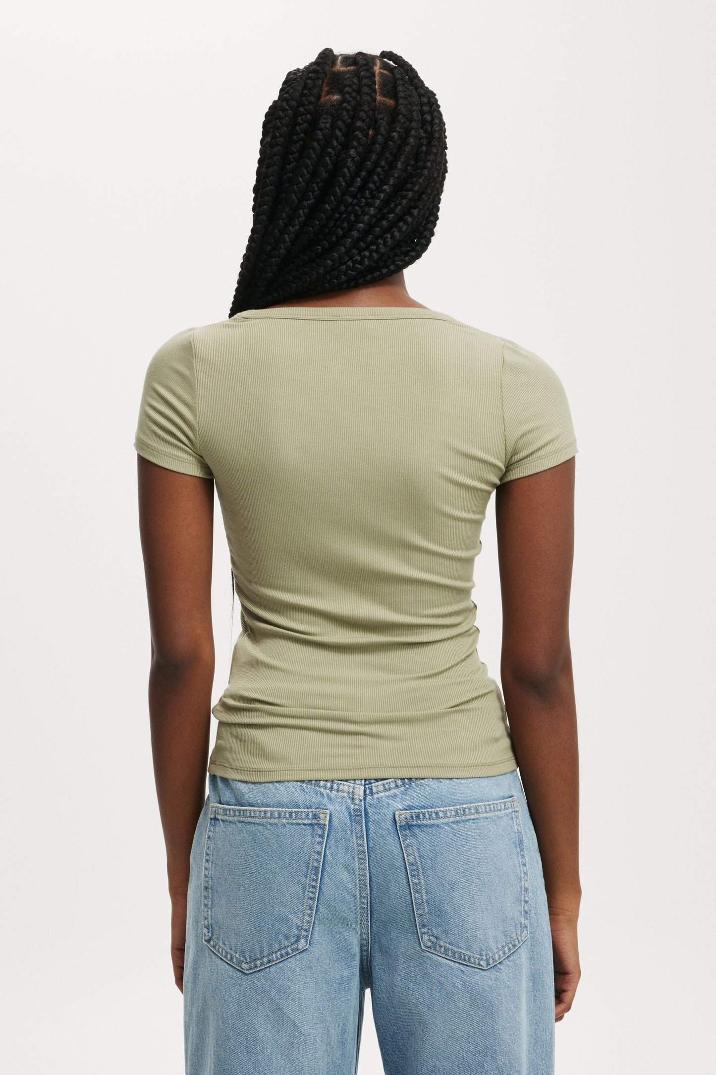 Staple Rib Scoop Neck Short Sleeve Top