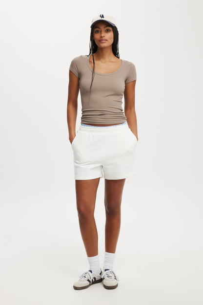 Staple Rib Scoop Neck Short Sleeve Top