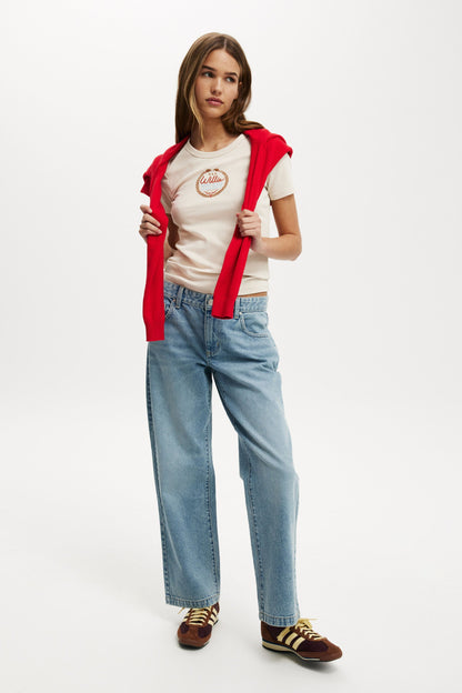 Willie Nelson Fitted Graphic Longline Music Tee