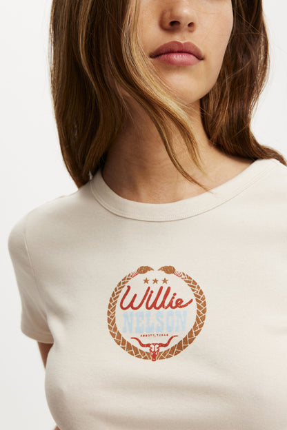 Willie Nelson Fitted Graphic Longline Music Tee