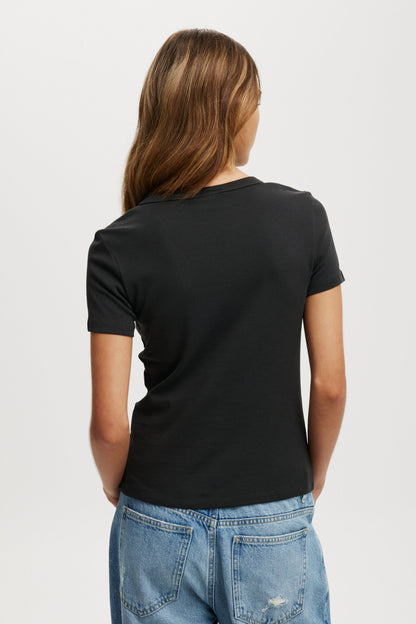 Janis Joplin Fitted Graphic Longline Music Tee