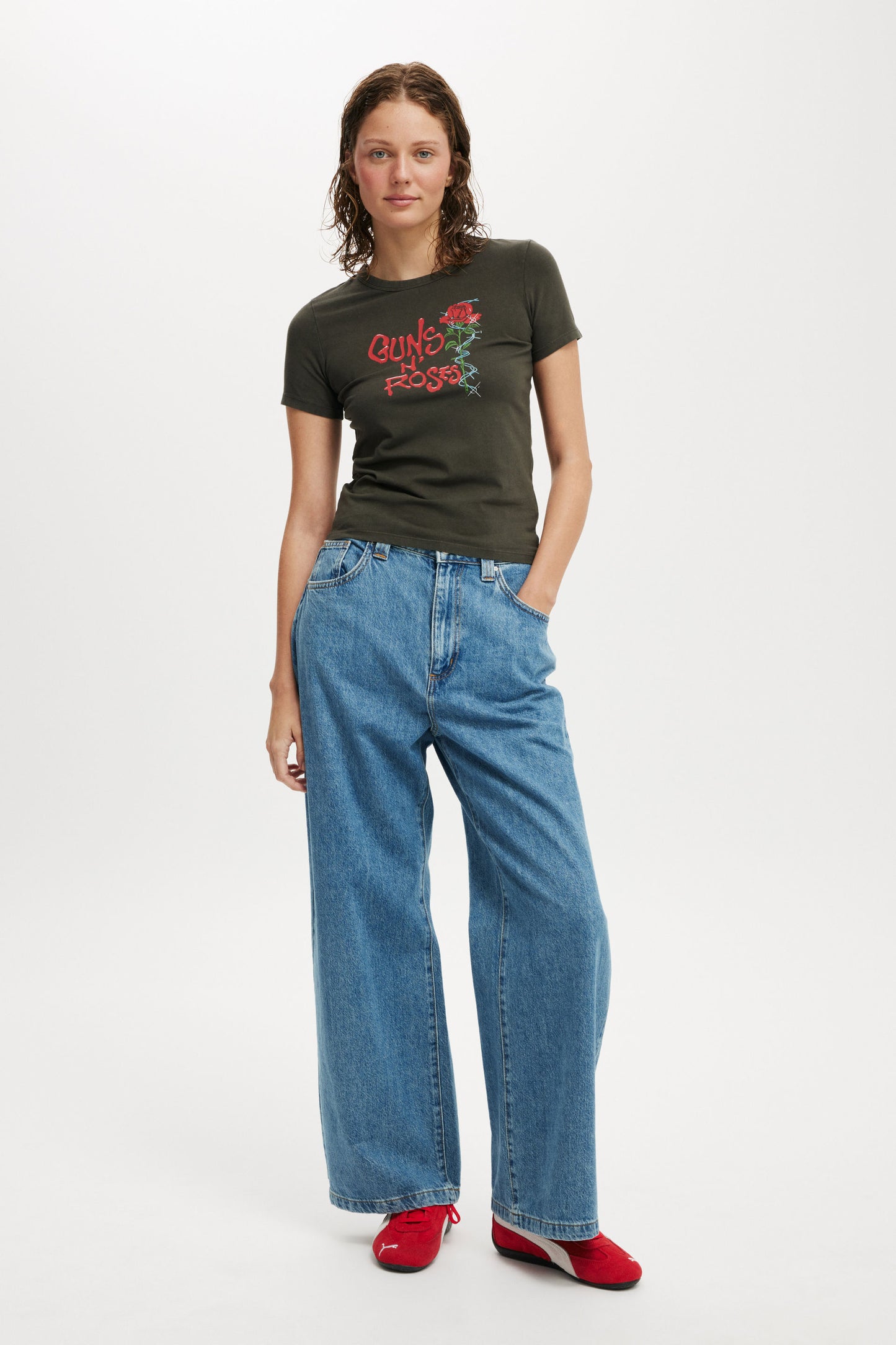 Guns n Roses Fitted Longline Music Tee