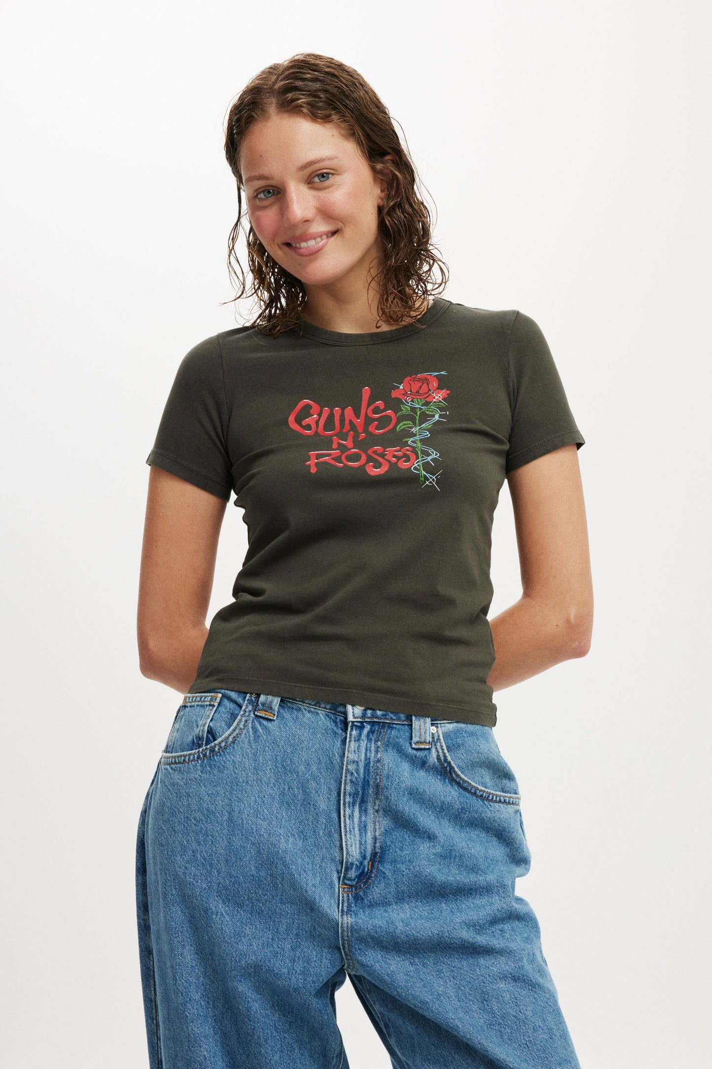 Guns n Roses Fitted Longline Music Tee