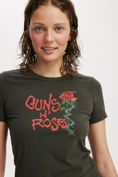Guns n Roses Fitted Longline Music Tee