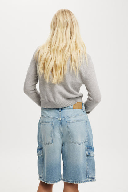 Super Baggy Cargo Denim Jort