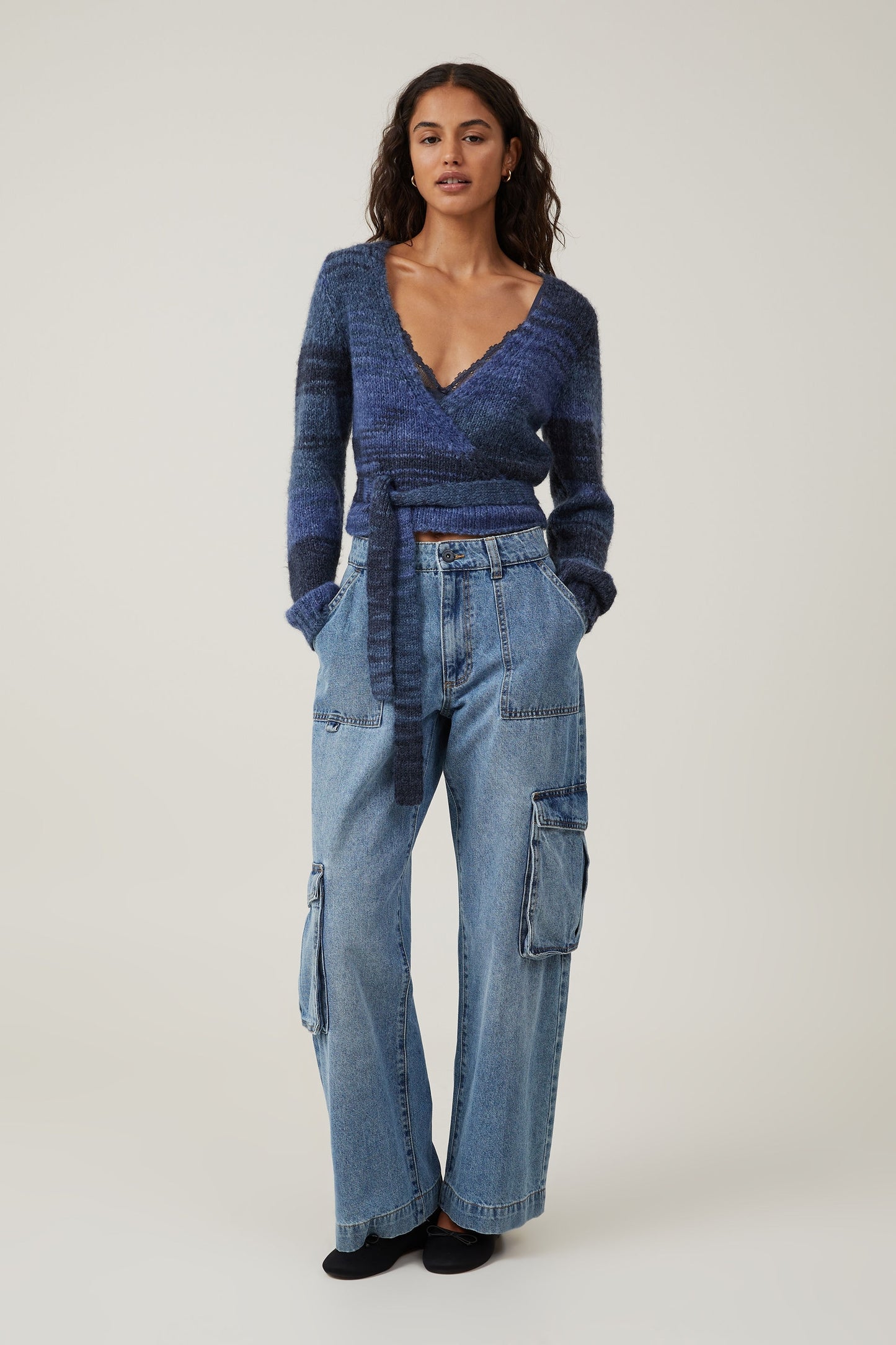 Oh My Fluff Wrap Crop Pullover