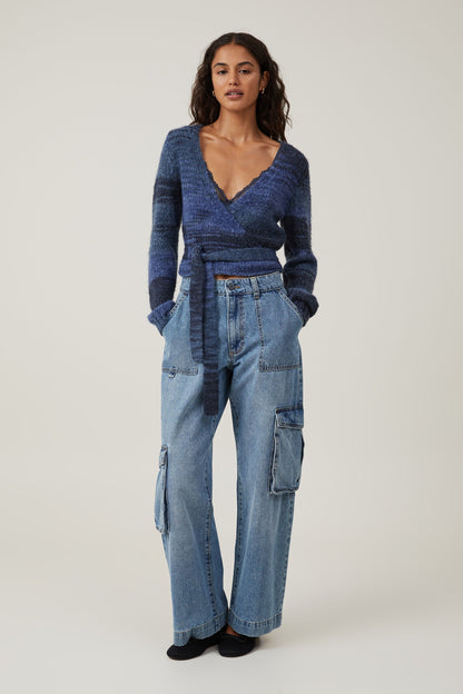 Oh My Fluff Wrap Crop Pullover