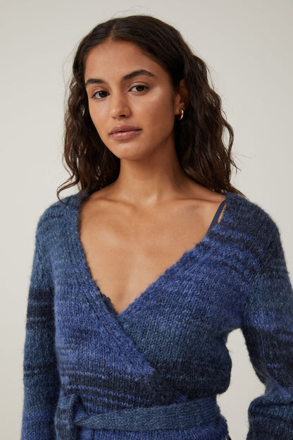 Oh My Fluff Wrap Crop Pullover