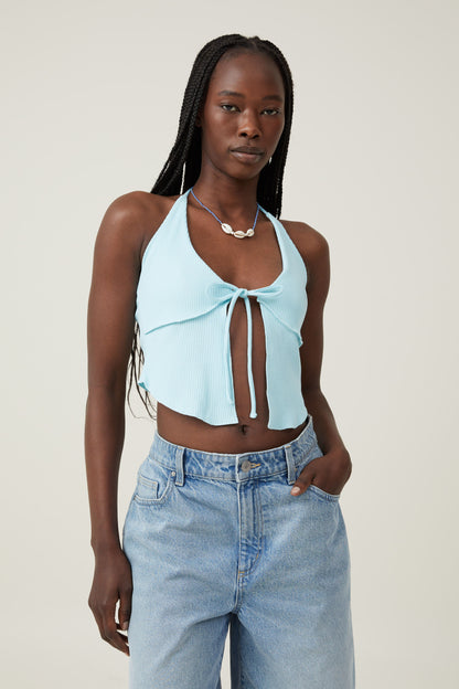 Mia Tie Front Halter Top