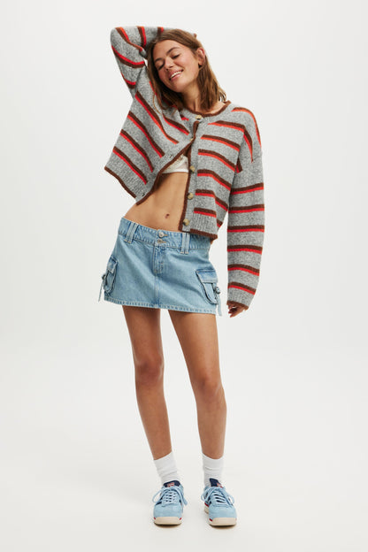 Cargo Denim Mini Skirt