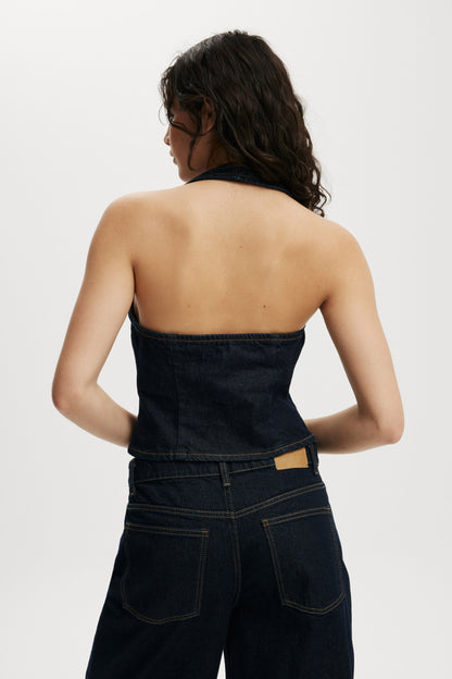 Harley Denim Halter Vest