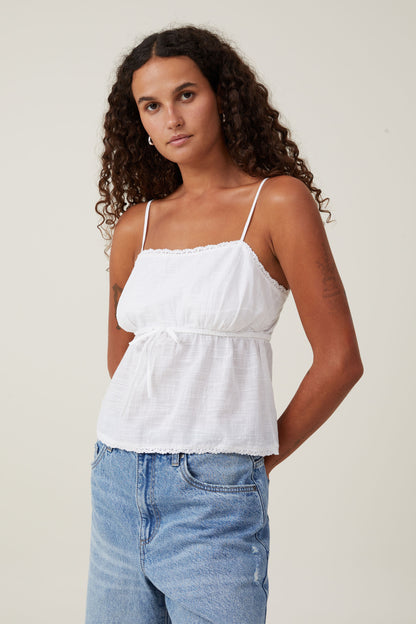 Cotton Lace Straight Neck Cami