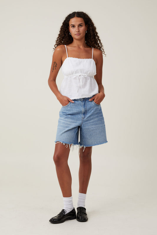 Cotton Lace Straight Neck Cami