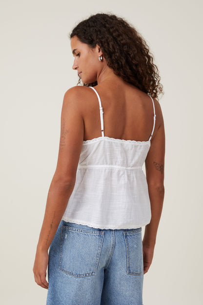 Cotton Lace Straight Neck Cami