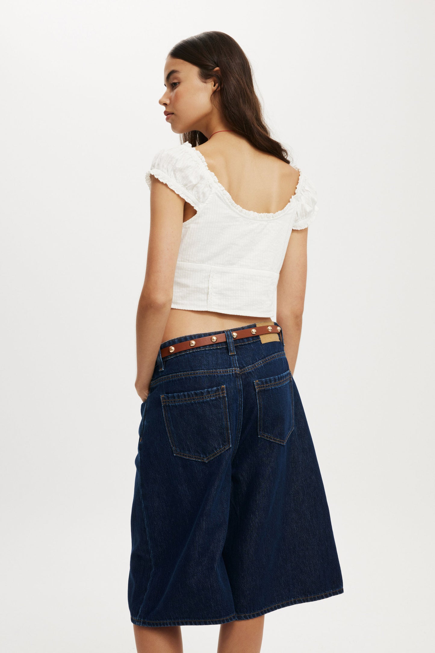 Lyocell Wide Denim Jort