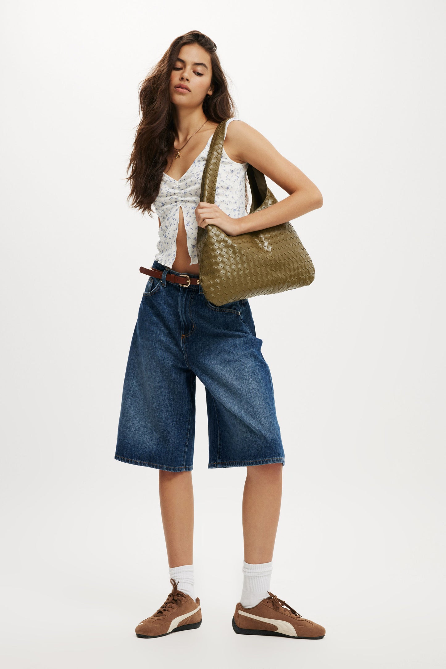 Lyocell Wide Denim Jort