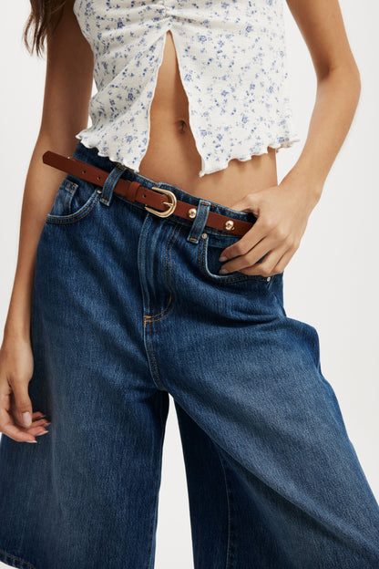 Lyocell Wide Denim Jort