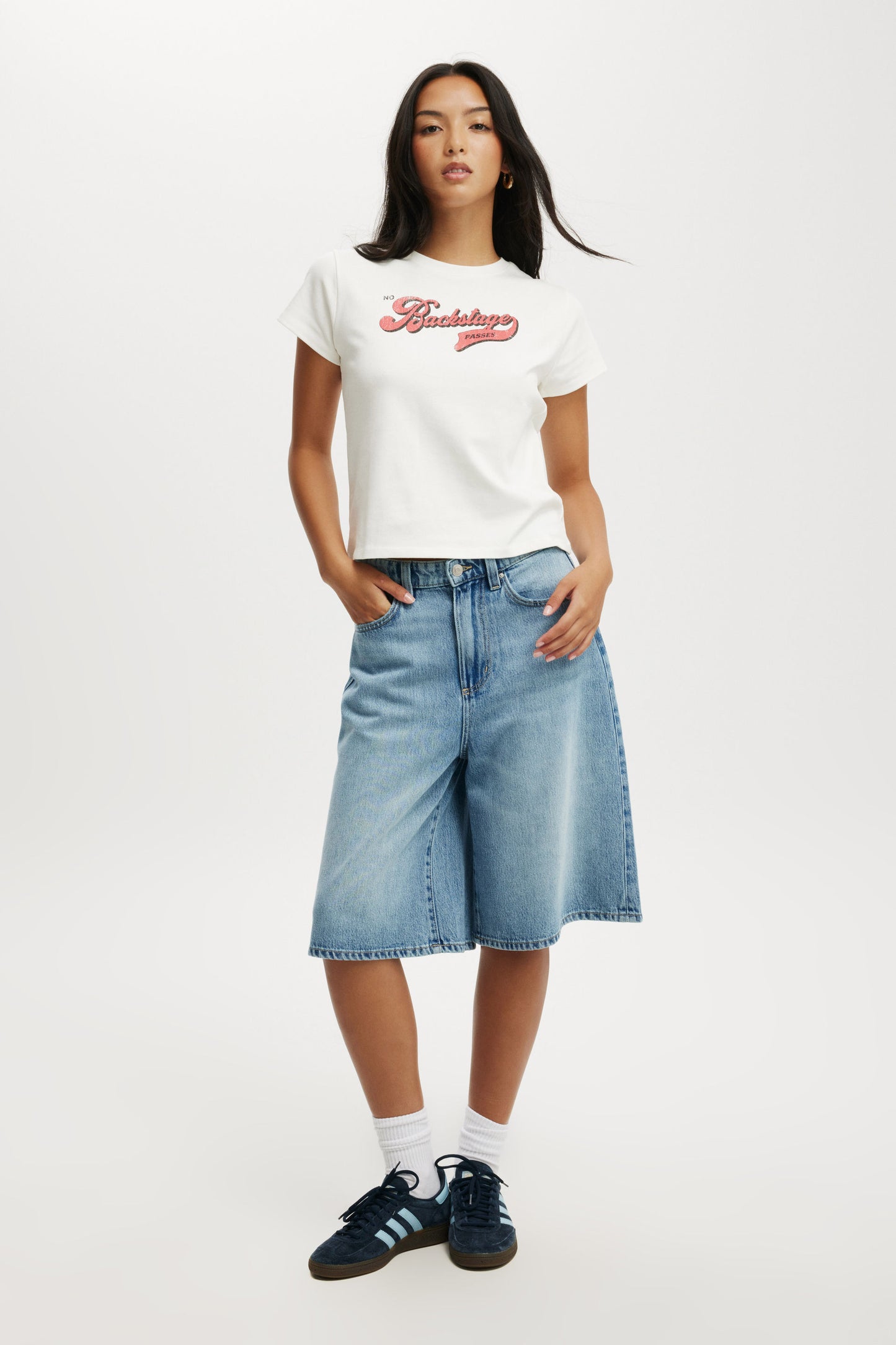 Lyocell Wide Denim Jort