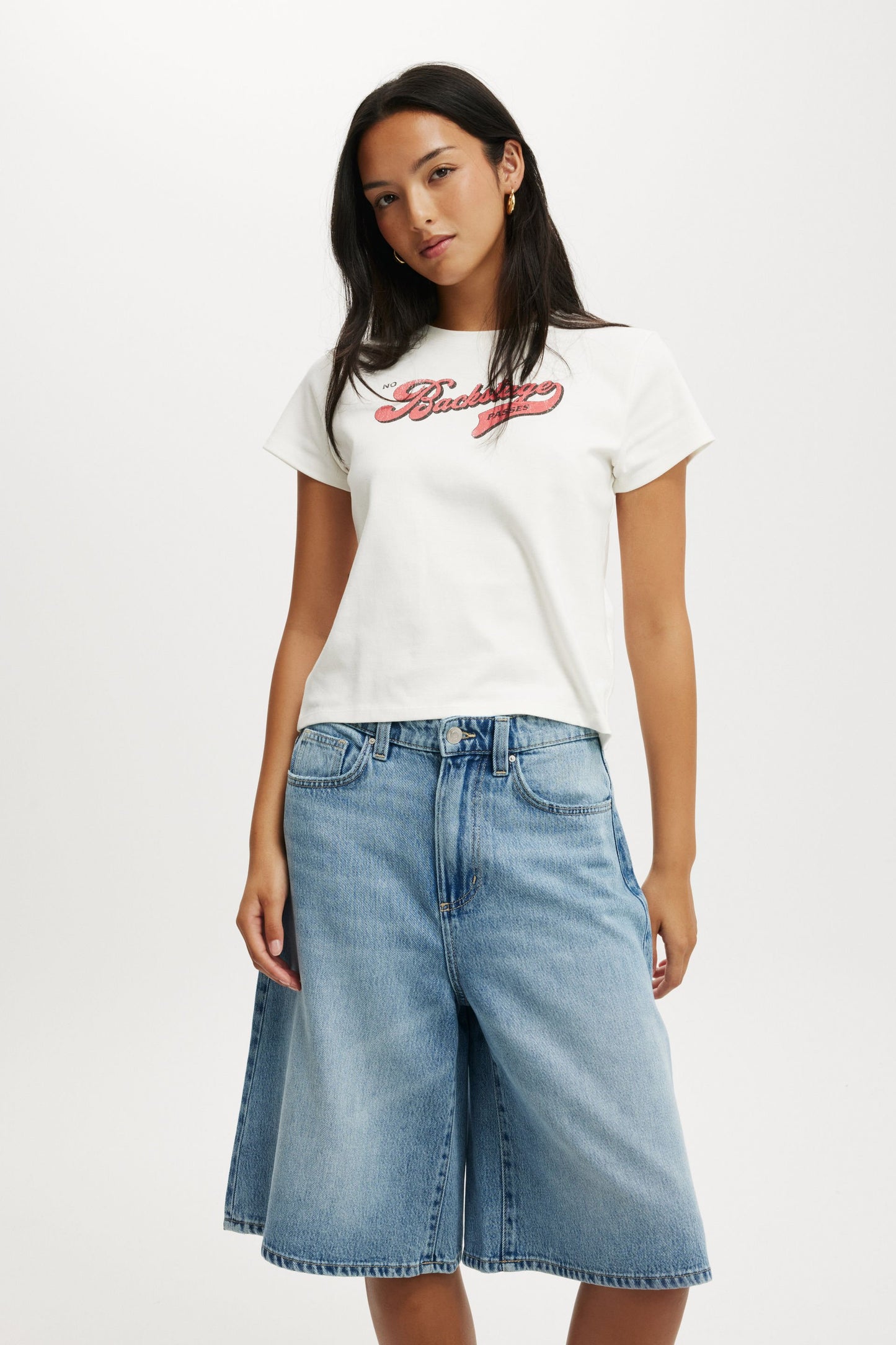 Lyocell Wide Denim Jort
