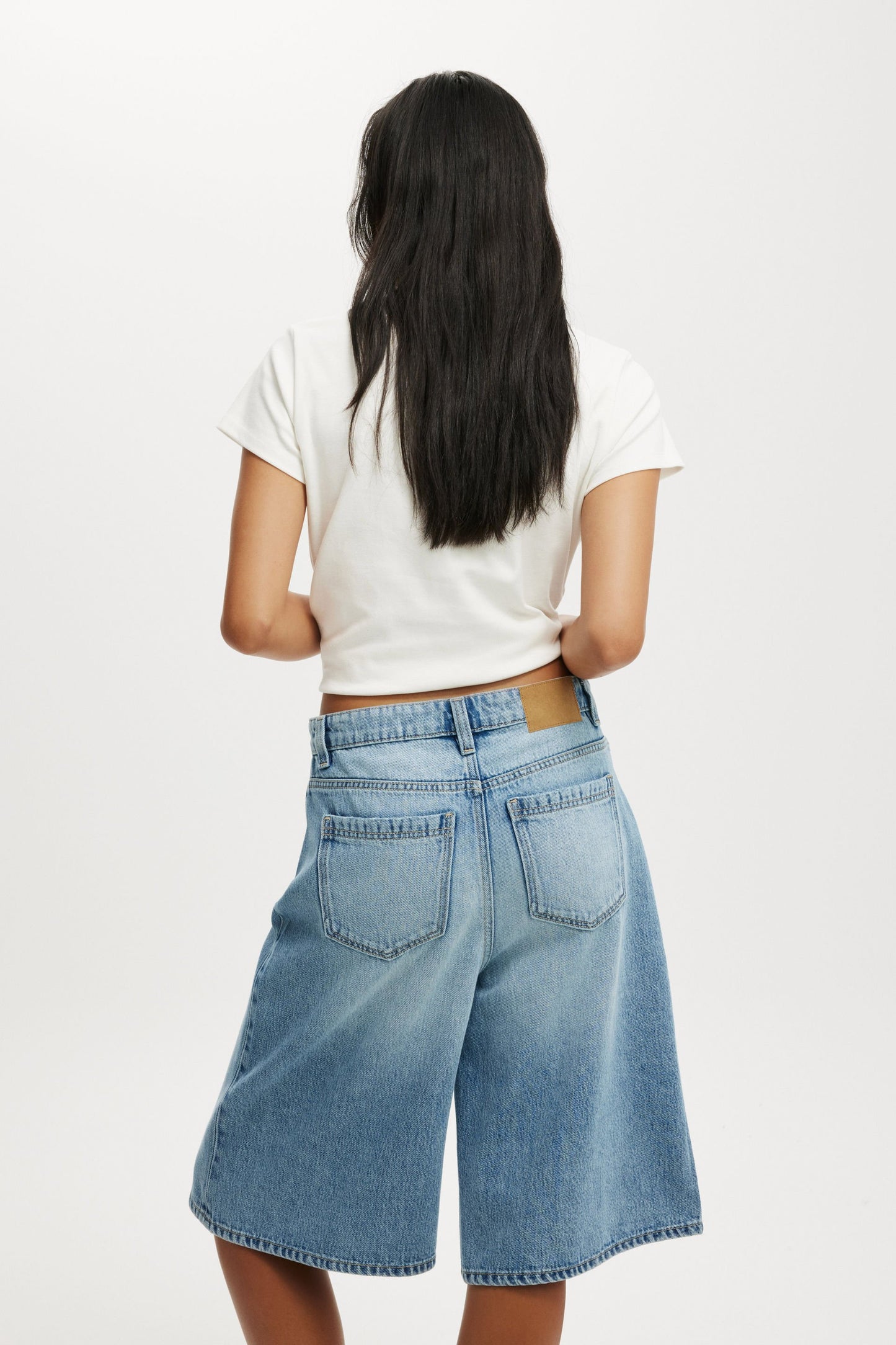 Lyocell Wide Denim Jort