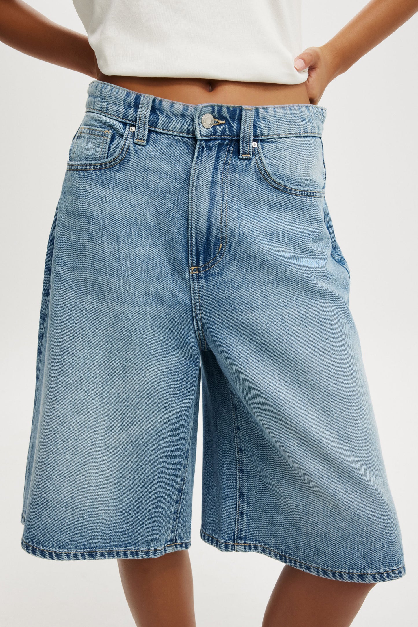 Lyocell Wide Denim Jort