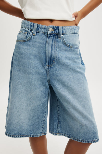 Lyocell Wide Denim Jort