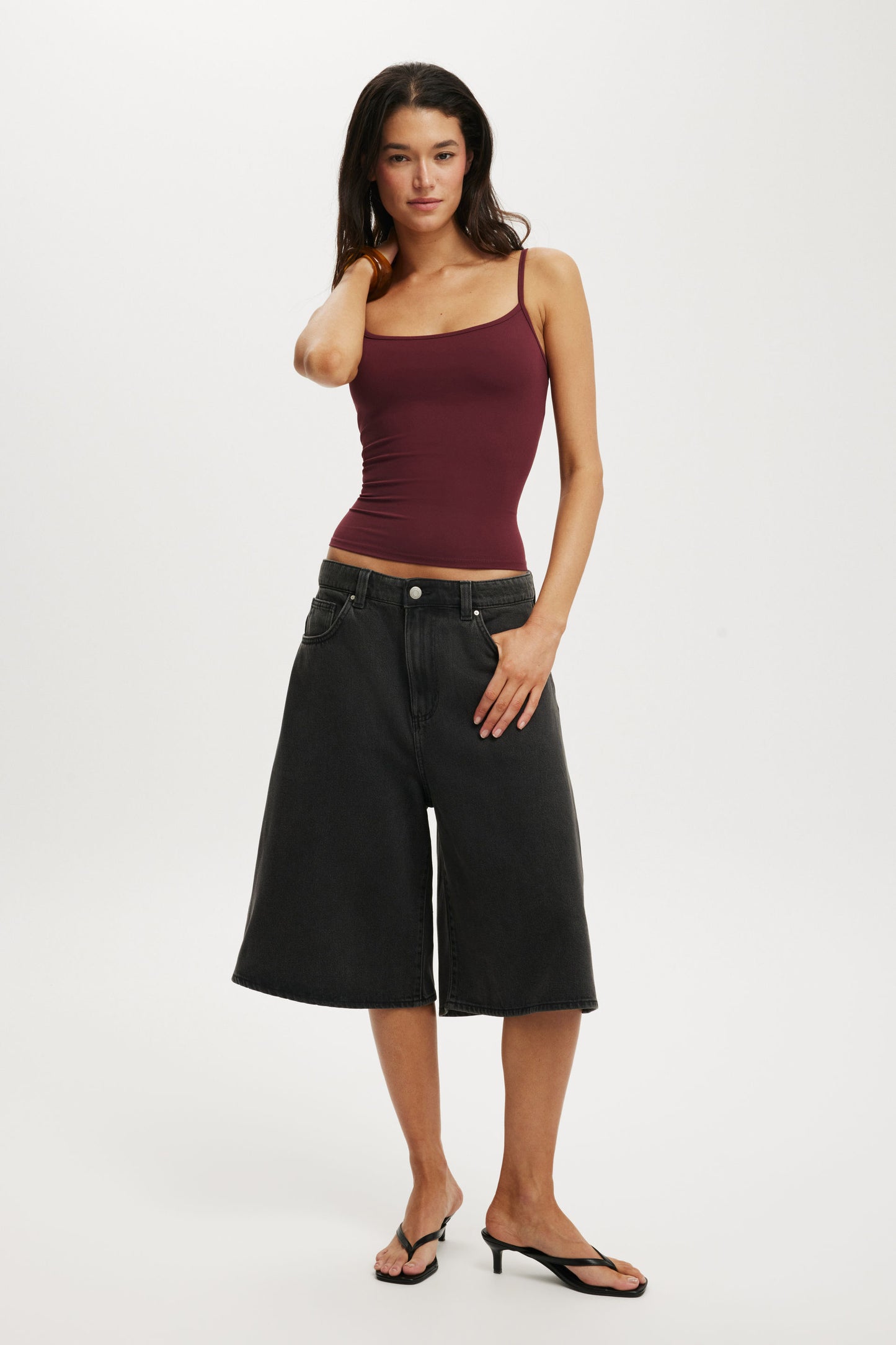 Lyocell Wide Denim Jort