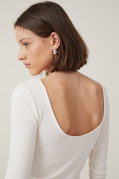 Margot Boat Neck Long Sleeve Top