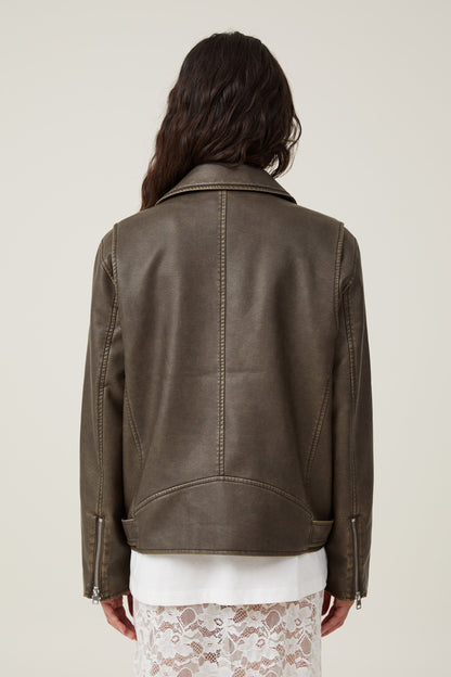 Roman Faux Leather Biker Jacket