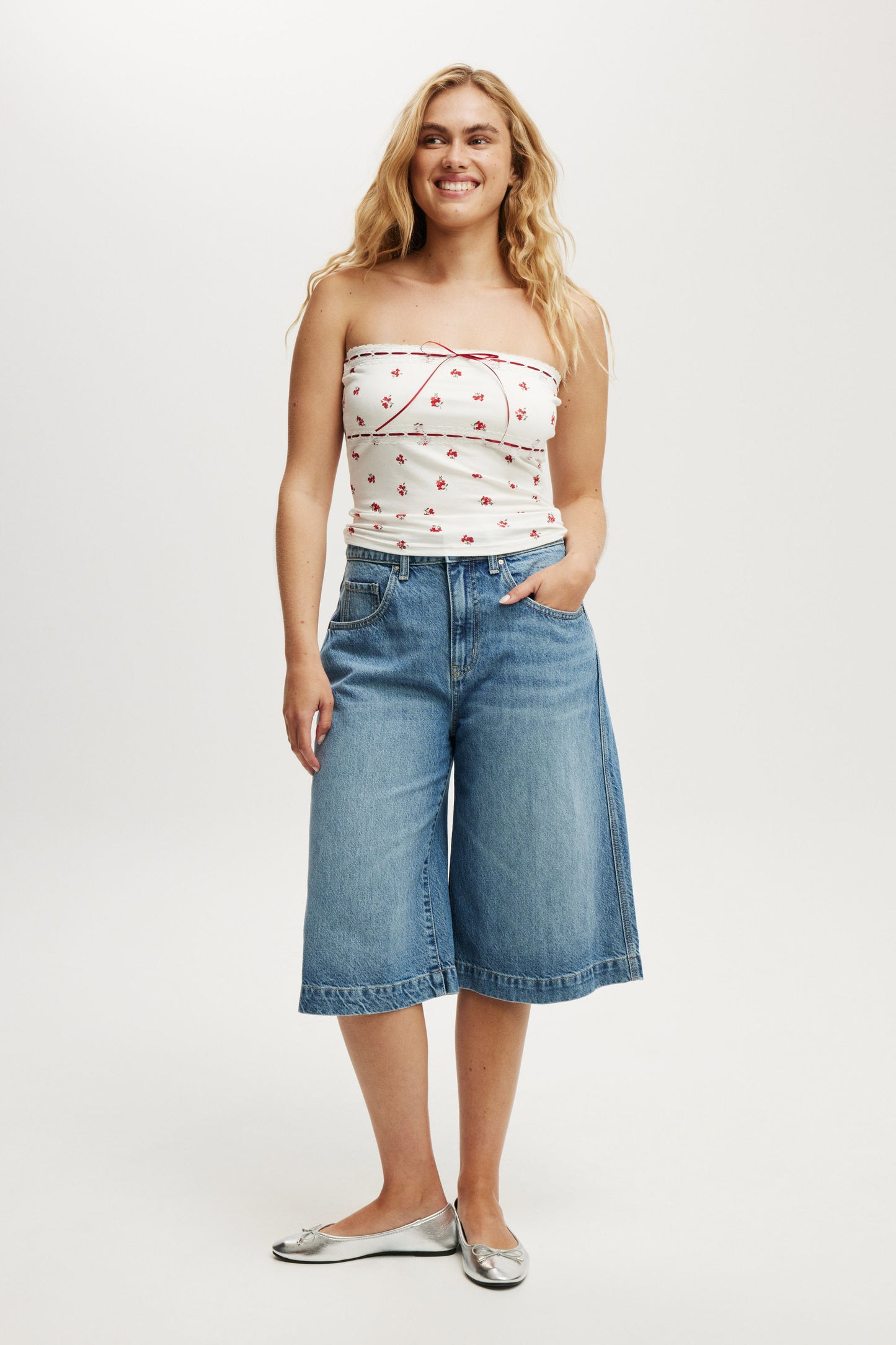 Sofia Ribbon Trim Tube Top