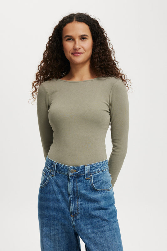 Essential Rib Open Back Bodysuit