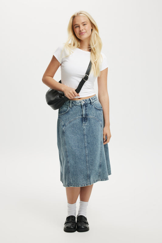 Bowie Denim Midi Skirt