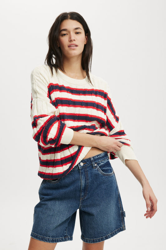 Cotton Crew Neck Pullover