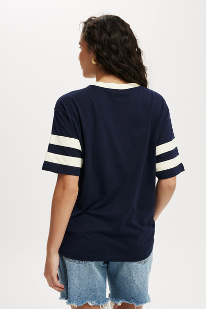 V Neck Oversized Graphic Tee