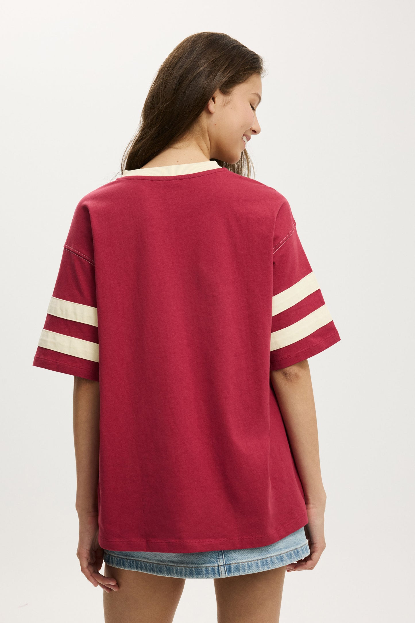 V Neck Oversized Graphic Tee