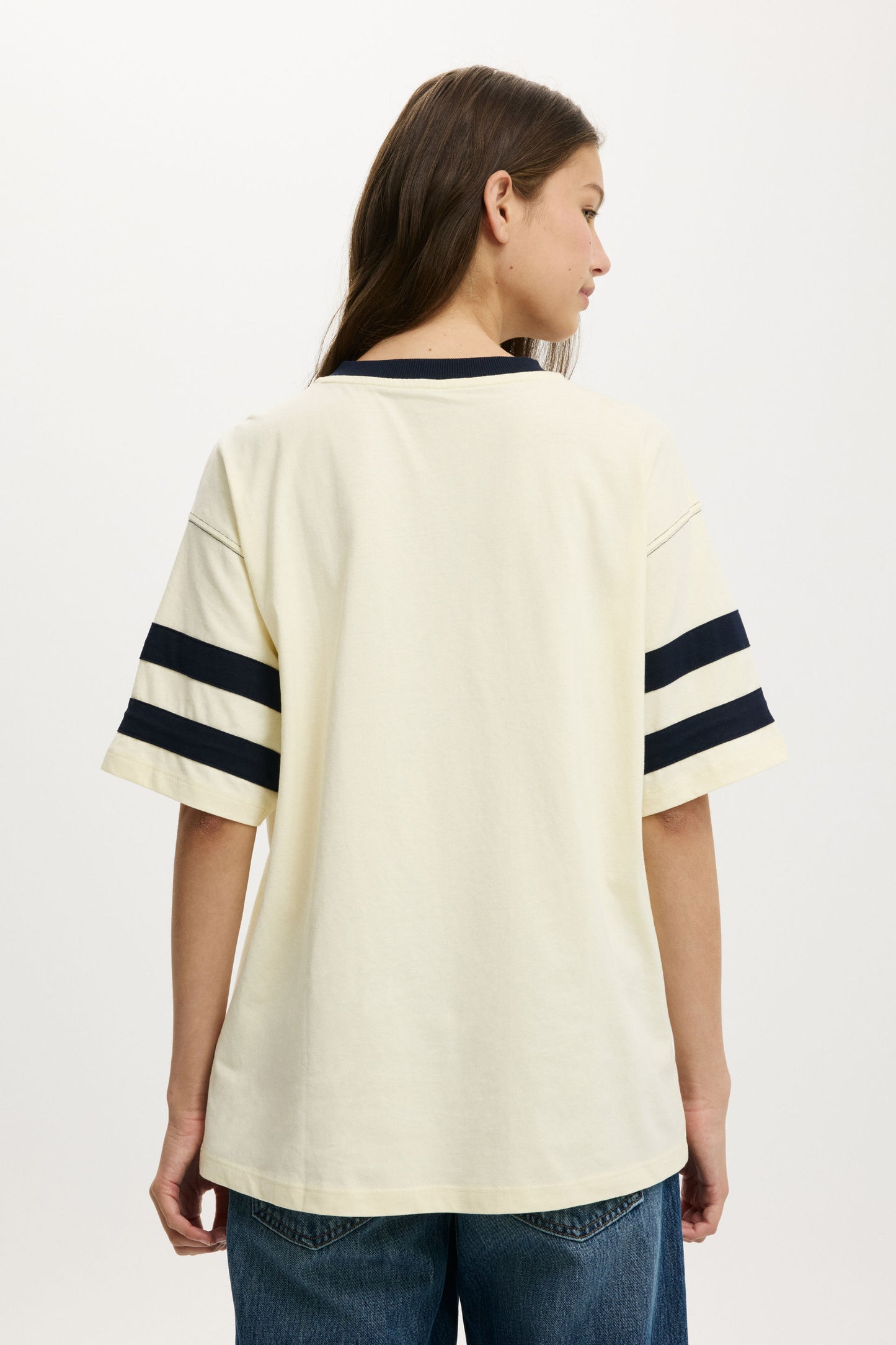 V Neck Oversized Graphic Tee