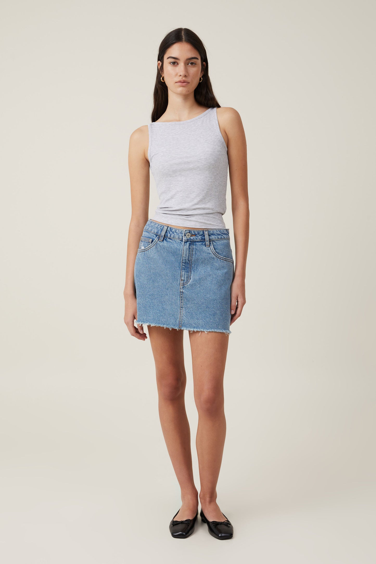 Staple Rib Boat Neck Tank