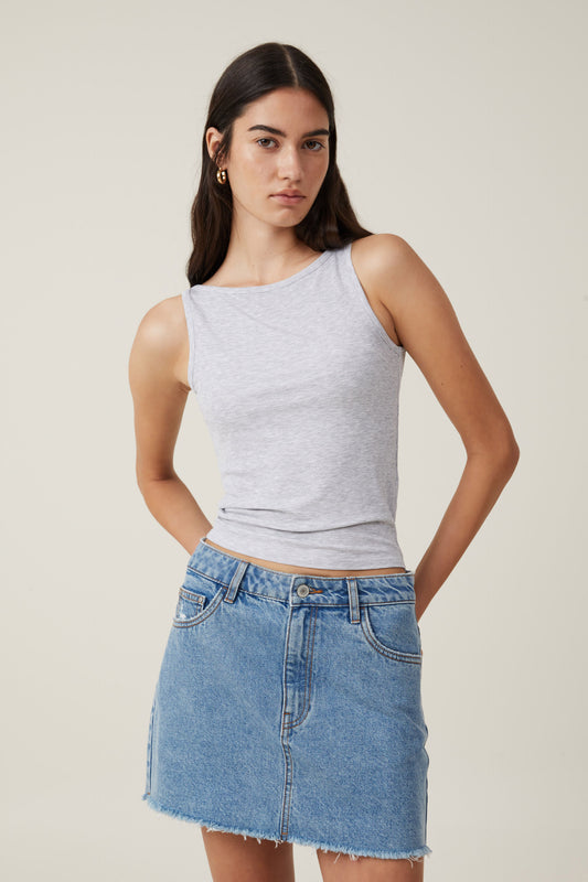 Staple Rib Boat Neck Tank