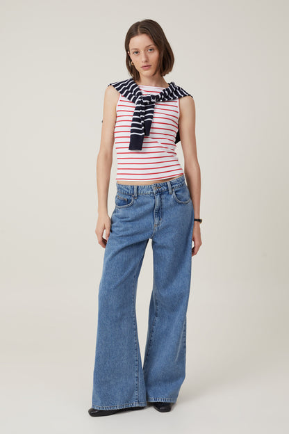 Staple Rib Boat Neck Tank