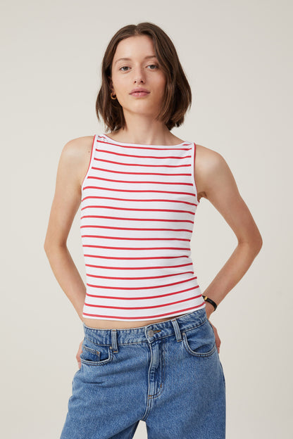 Staple Rib Boat Neck Tank